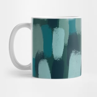 Abstract Shades of Green Paint Brush Effect Mug